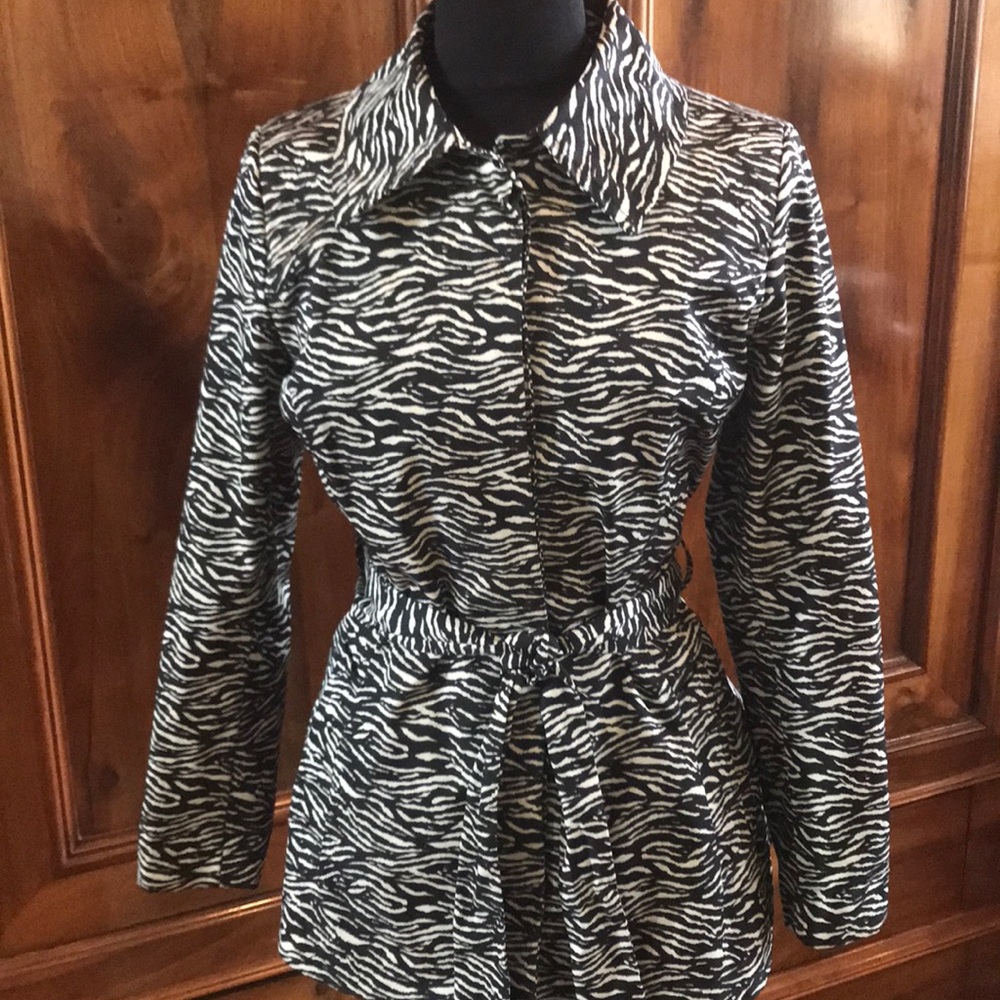 Sandro Studios Zebra Print Jacket With Sash - image 5